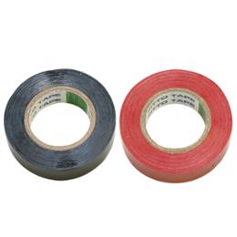 2 ROULEAUX RUBAN ADHESIF ISOLANTS NOIR/ROUGE 10M