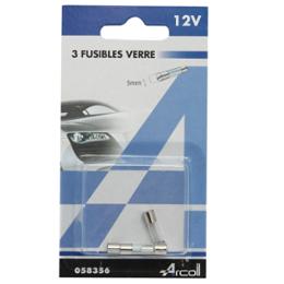 3 FUSIBLES VERRE 5 x 20 - 2A