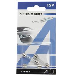 3 FUSIBLES VERRE 6.3 x 32 - 5A