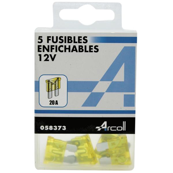 5 FUSIBLES ENFICHABLES 20 A