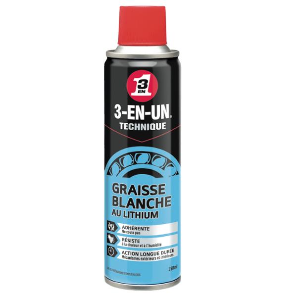 3 EN UN GRAISSE BLANCHE LITHIUM AEROSOL 250ML