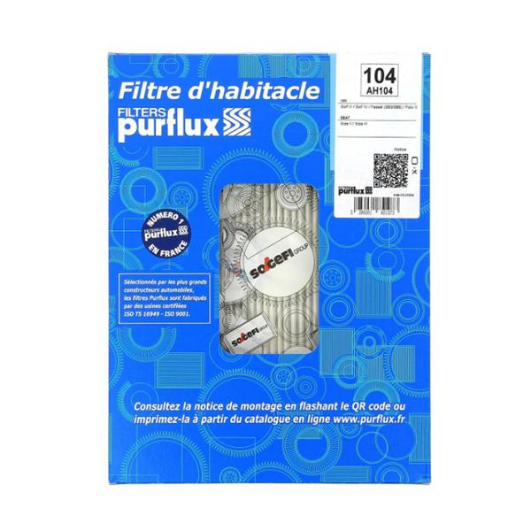 FILTRE HABITACLE N°104 PURFLUX