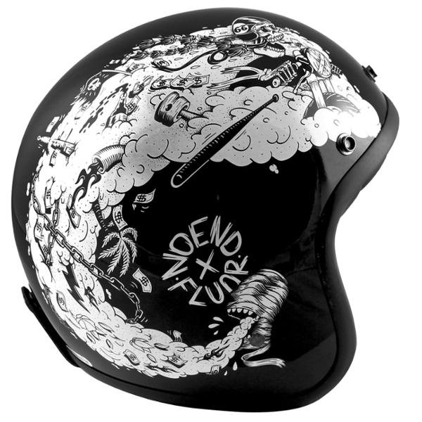 CASQUE JET TRIBUTE FLUOR BLACK TL