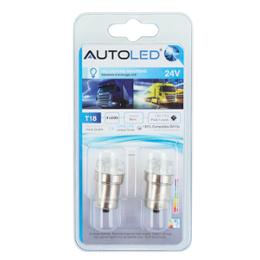 2 AMPOULES 9 LED T18 BLANC 24V