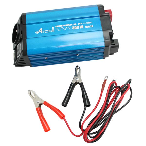 CONVERTISSEUR 24V 230V USB 300W